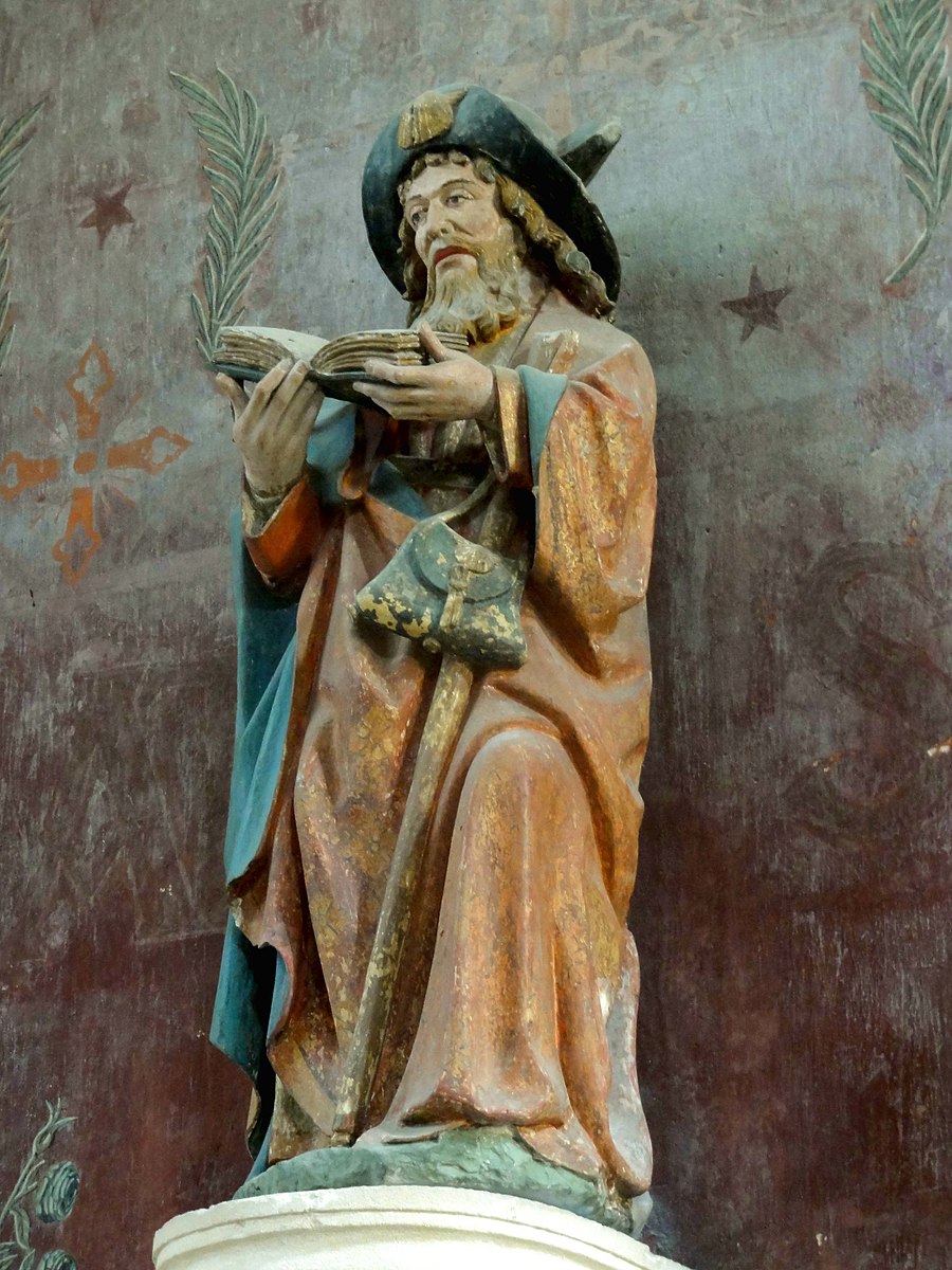 Vetheuil_95_eglise_Notre-Dame_bas-cote_nord_3e_chapelle_statue_de_saint_Jacques_le_Majeur
